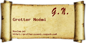 Grotter Noémi névjegykártya